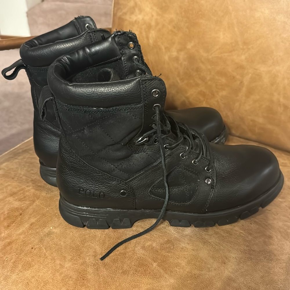 Men’s size 13 combat boots Polo Ralph Lauren black